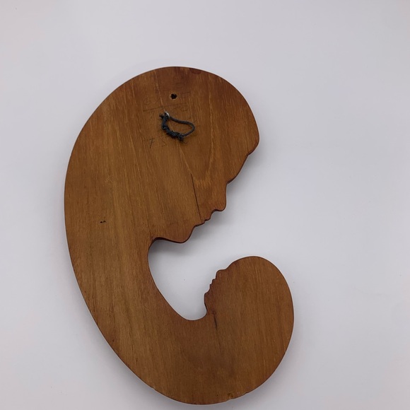 Vtg. Retro Hand Carved Madonna Mother & Child Sculpture Wall Hanging Italian Art - Picture 6 of 7